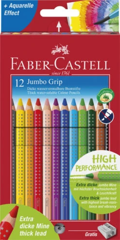 Faber-Castell Jumbo Grip Buntstift, 12er Kartonetui