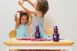 Klean Kanteen Edelstahl Trinkflasche Kid Classic 355 Ml Sport Cap - Grape Jelly Matt (dunkellila) -Schulbedarf 44140