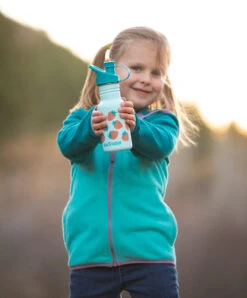 Edelstahl Trinkflasche Klean Kanteen Kid Classic Sport Cap 355ml Sport Cap - Blue Tint Strawberries -Schulbedarf 57605