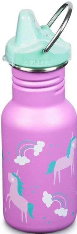 Edelstahl Trinkflasche Klean Kanteen Kid Classic 355ml Sippy Cap - Unicorns -Schulbedarf 57615