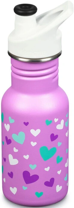 Edelstahl Trinkflasche Klean Kanteen Kid Classic Sport Cap 355ml Sport Cap - Orchid Hearts