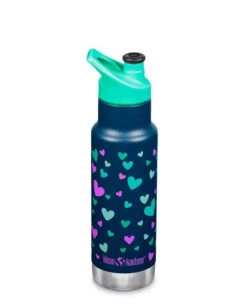 Edelstahl Isolierflasche Klean Kanteen Kid Classic 355ml Sport Cap - Navy Hearts