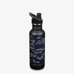 Edelstahl Trinkflasche Klean Kanteen Kid Classic 800ml Sport Cap - Black Camo, 800 Ml
