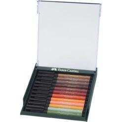Faber-Castell Pitt Artist Pen Brush Tuschestift, 12er Etui, Erdfarben 5 Faber-Castell Pitt Artist Pen Brush Tuschestift, 12er Etui, Erdfarben -Schulbedarf 61003