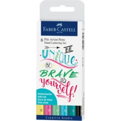 Faber-Castell Pitt Artist Pen Tuschestift, 6er Etui Lettering, Pastelltöne