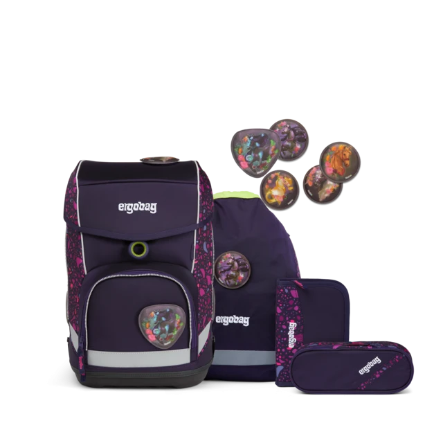 Schulranzen Ergobag Cubo 5teiliges Set - PferdeflüstBärer