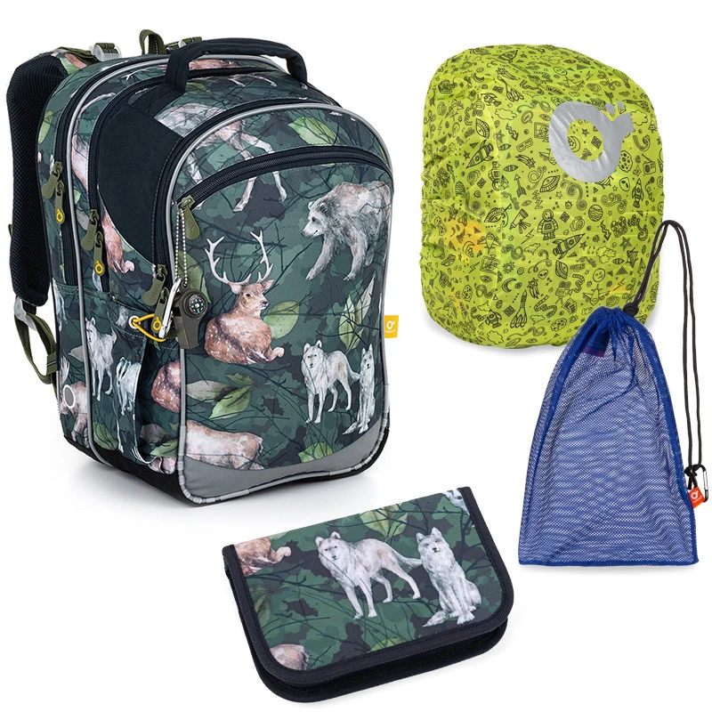 Großes Schulset Topgal COCO 22056 B - Schulrucksack + Federmäppchen + Schuhbeutel + Regenhülle 1 Großes Schulset Topgal COCO 22056 B - Schulrucksack + Federmäppchen + Schuhbeutel + Regenhülle