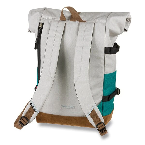 Rucksack WALKER Roll-up Two, Light Grey / Emerald 2 Rucksack WALKER Roll-up Two, Light Grey / Emerald – Bild 2