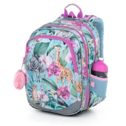 Großes Schulset Topgal ELLY 23004 G - Schulrucksack + Federmäppchen + Schuhbeutel + Regenhülle -Schulbedarf 75568