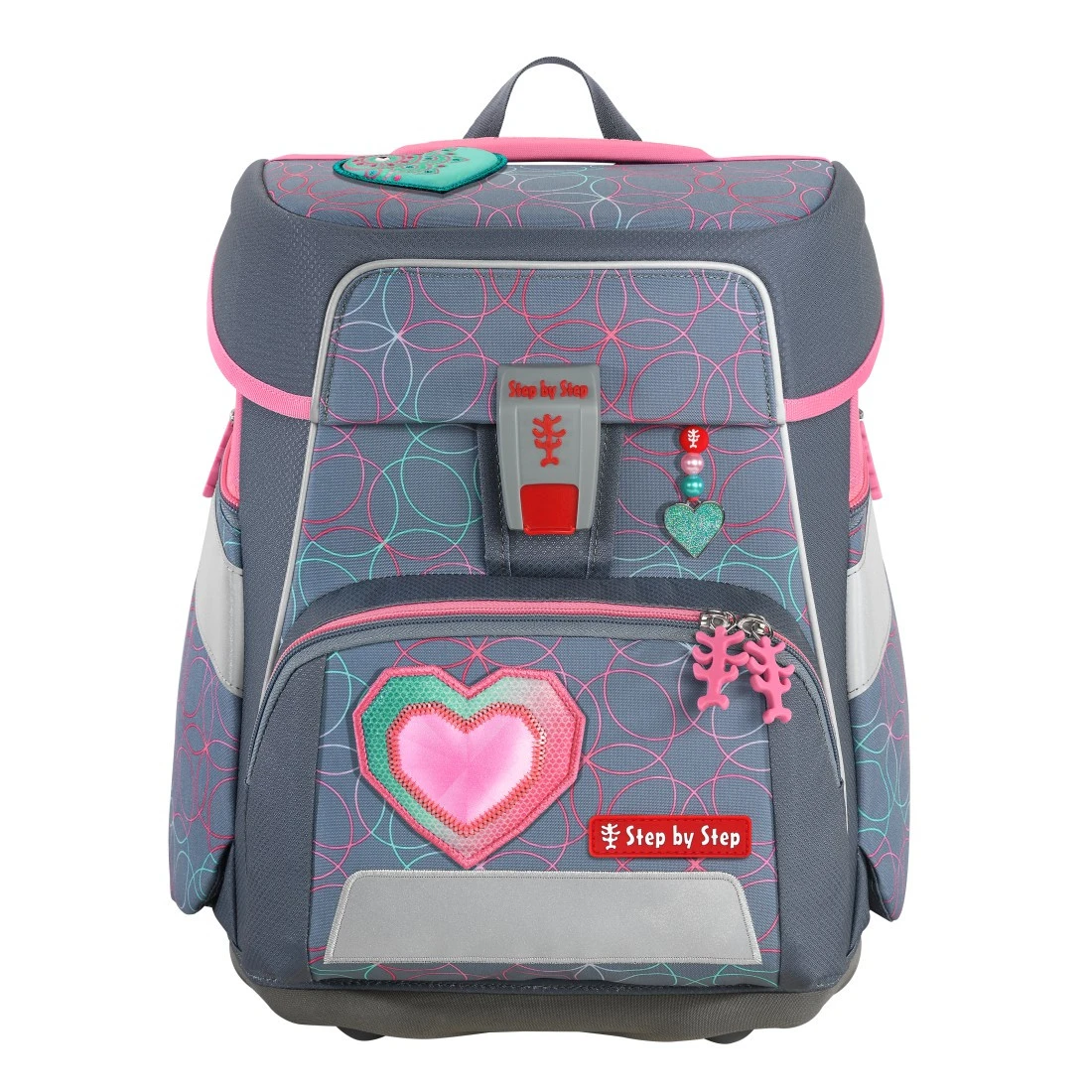 Schulranzen Space - 5-teiliges Set, Step By Step, Glitter Heart Hazle, AGR-Zertifikat 2 Schulranzen Space - 5-teiliges Set, Step By Step, Glitter Heart Hazle, AGR-Zertifikat – Bild 2