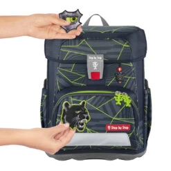Schulranzen CLOUD (5-teiliges Set) Step By Step "Dark Cat Chiko" (AGR-Zertifikat) -Schulbedarf 76404