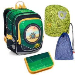 Großes Schulset Topgal ENDY 23015 B - Schulrucksack + Federmäppchen + Schuhbeutel + Regenhülle