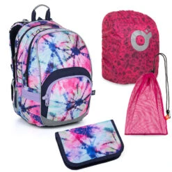 Großes Schulset Topgal KIMI 23010 G - Schulrucksack + Federmäppchen + Schuhbeutel + Regenhülle